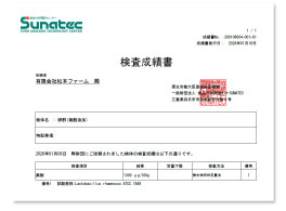 葉酸含有量検査成績書